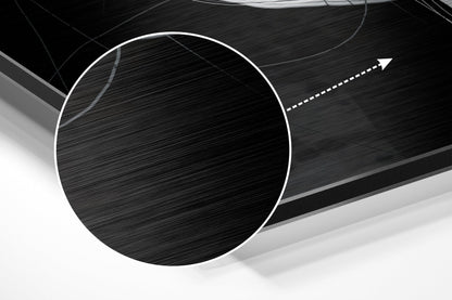 Black and White Abstract Ring Hole Brushed Aluminium Dibond Wall Art