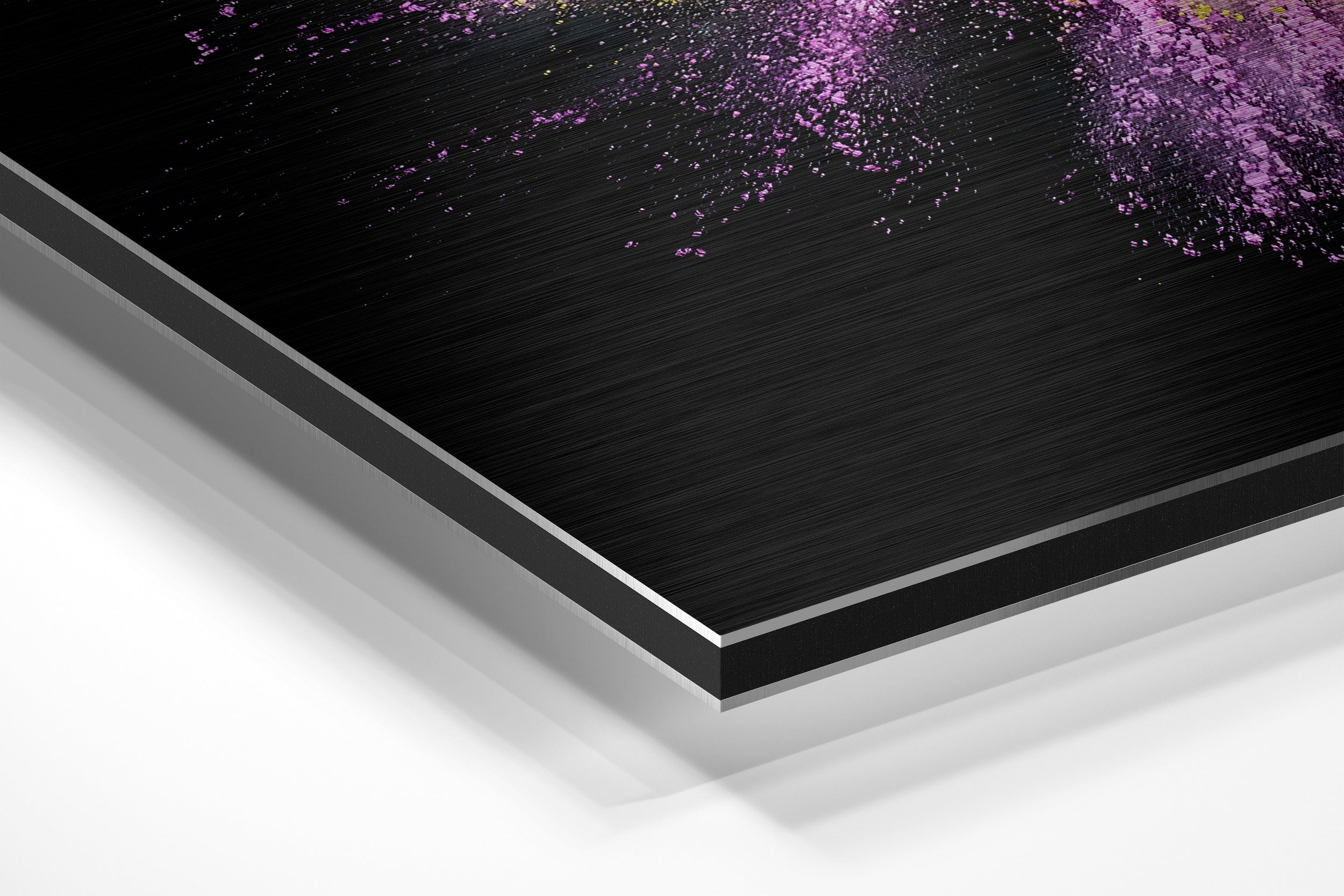 Turquoise Pink Powder Explosion Brushed Aluminium Dibond Wall Art