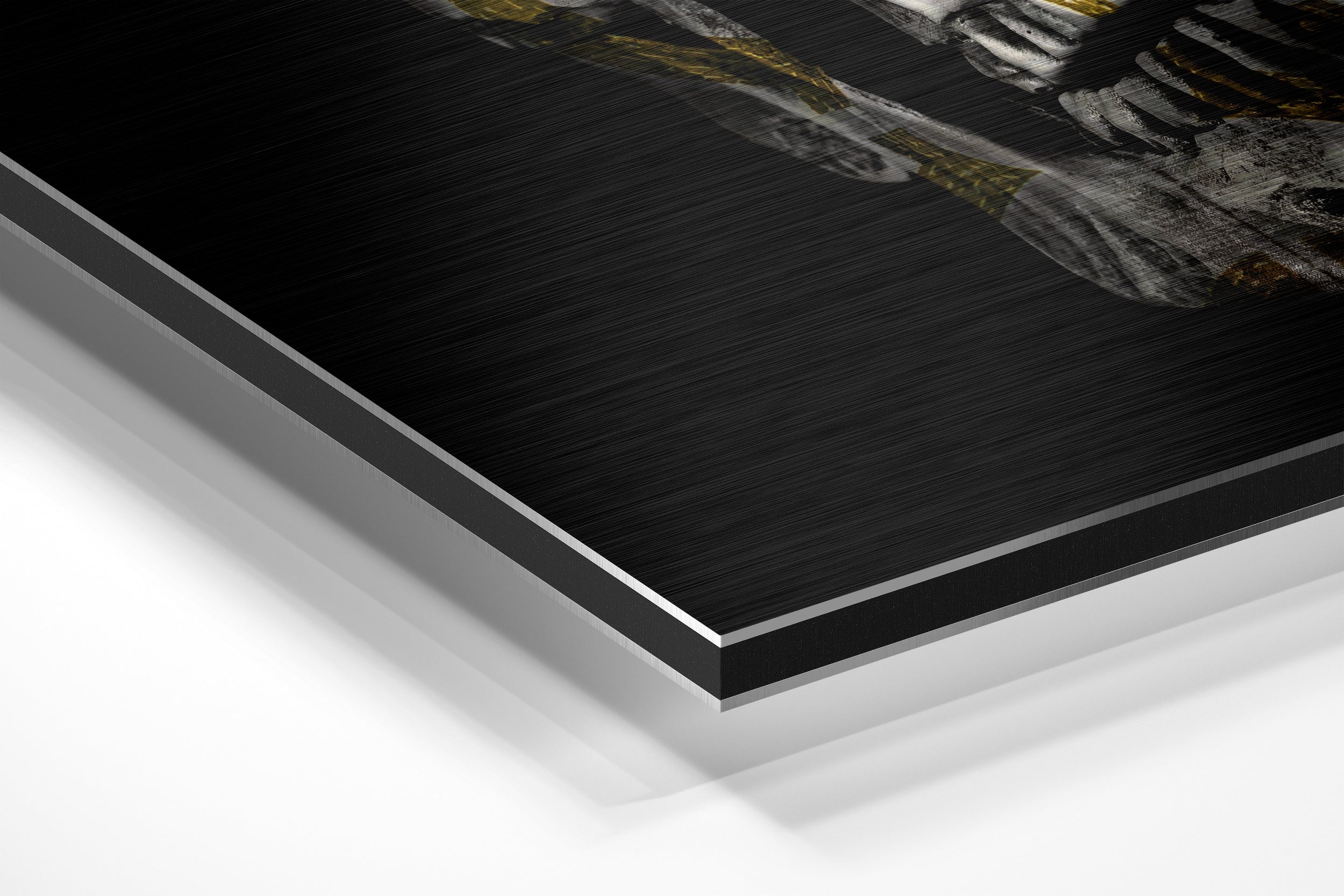 Gold Pattern Skull Brushed Aluminium Dibond Wall Art