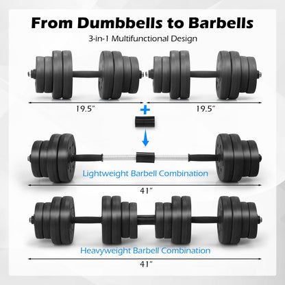 Adjustable Dumbbells 66 LBS Free Weights with Connectors for Home Gym Fitness Workout