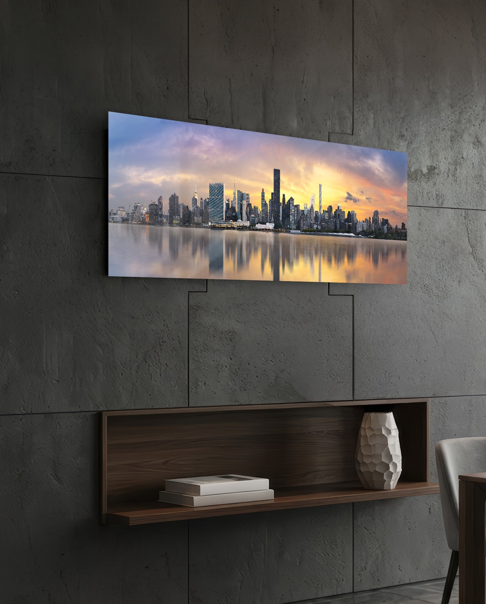 Nyc Glass Wall Art (36"x14")