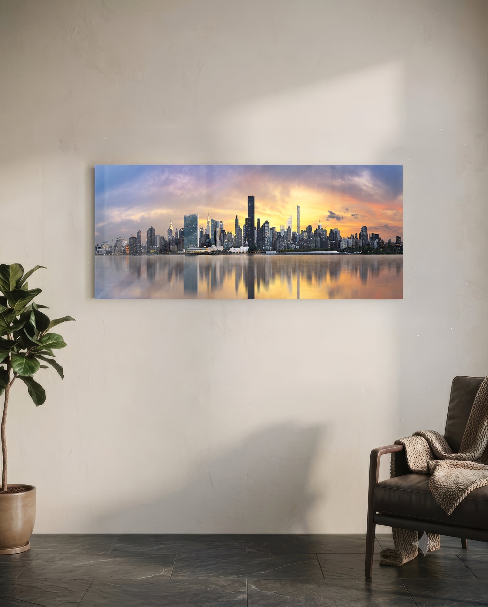 Nyc Glass Wall Art (36"x14")