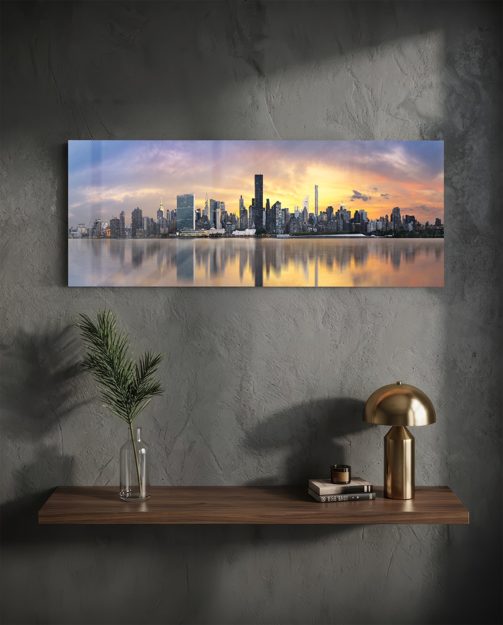 Nyc Glass Wall Art (36"x14")
