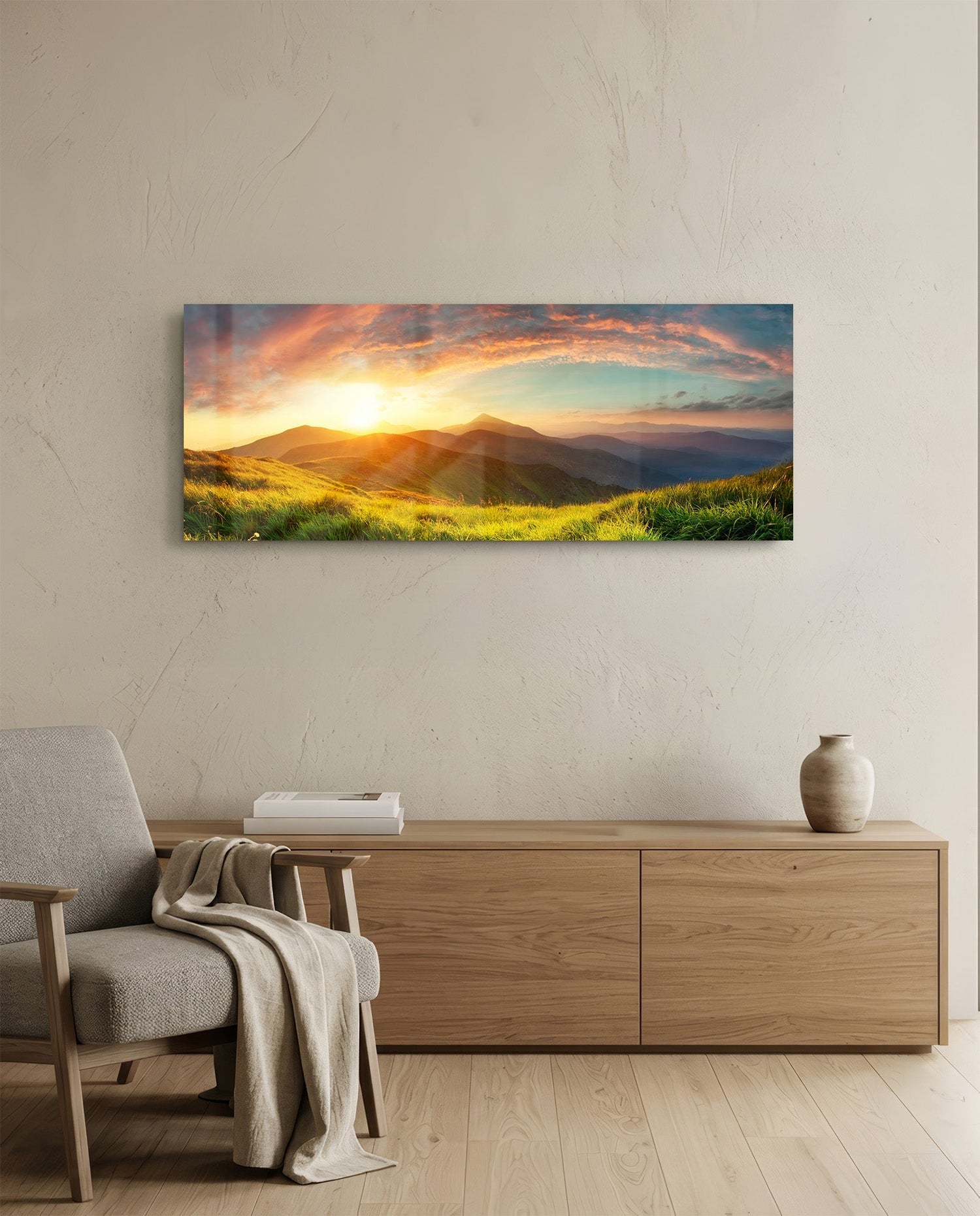 Valley Glass Wall Art (36"x14")