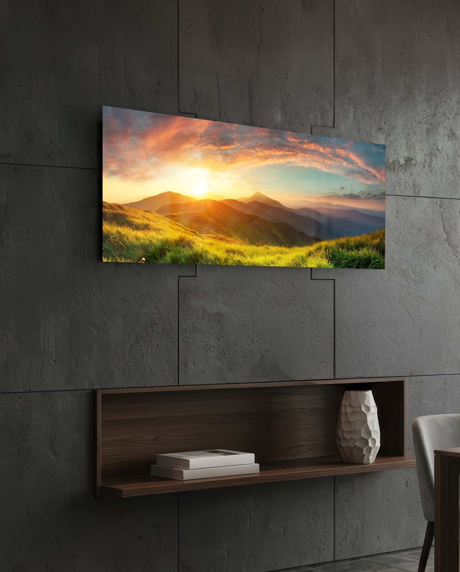 Valley Glass Wall Art (36"x14")