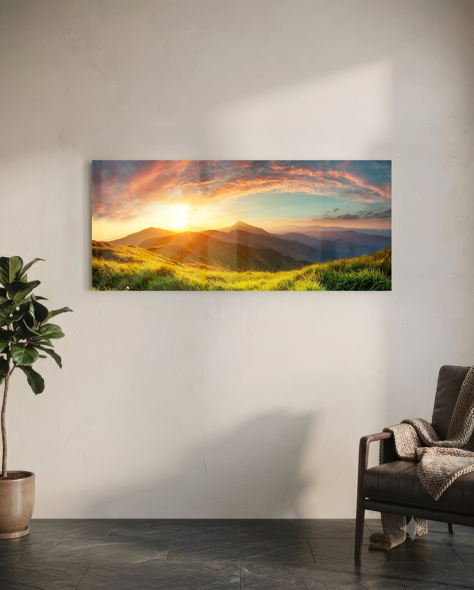 Valley Glass Wall Art (36"x14")