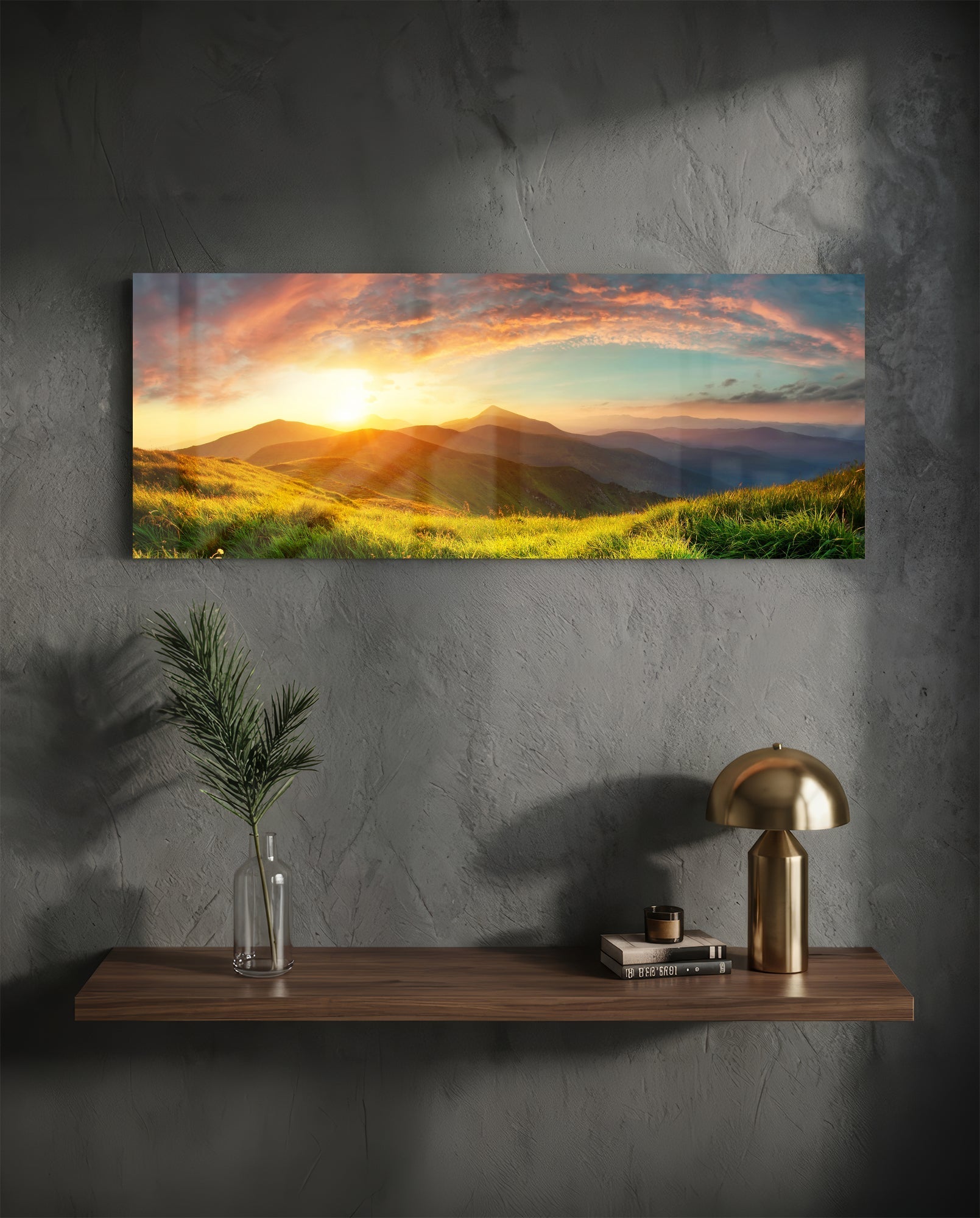 Valley Glass Wall Art (36"x14")