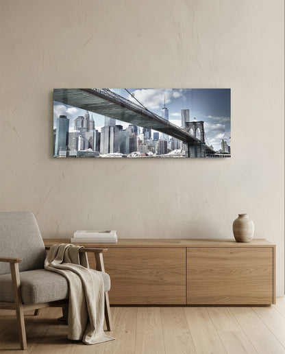 Brooklyn Bridge Glass Wall Art (36"x14")