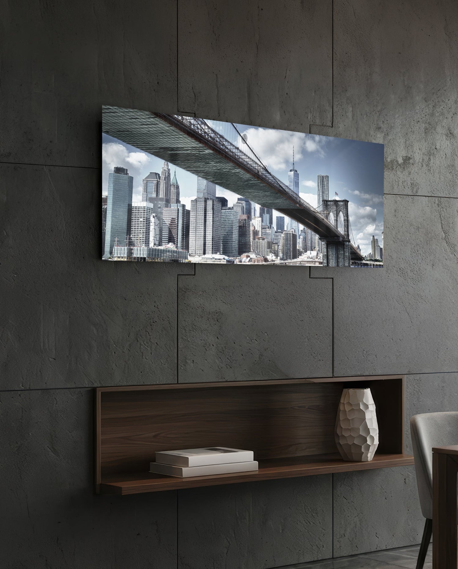 Brooklyn Bridge Glass Wall Art (36"x14")