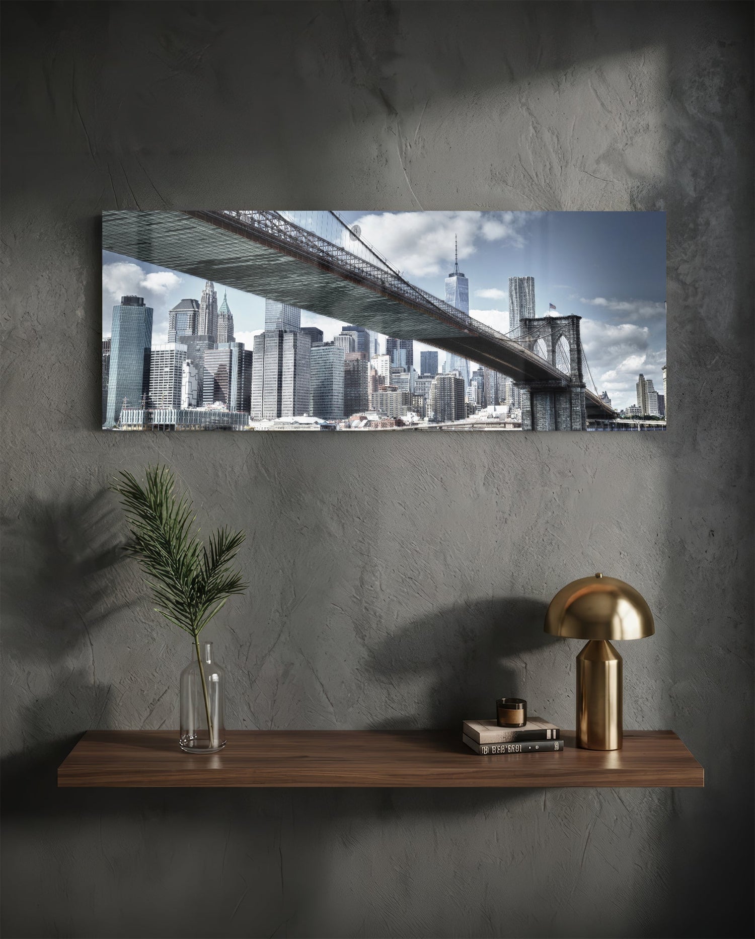Brooklyn Bridge Glass Wall Art (36"x14")