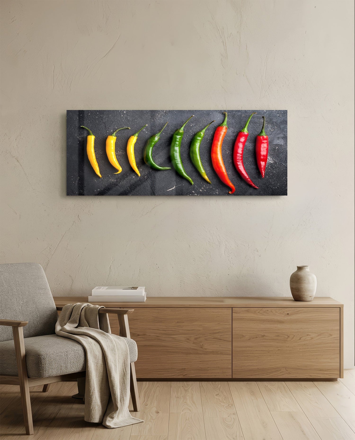 Pepper Glass Wall Art (36"x14")