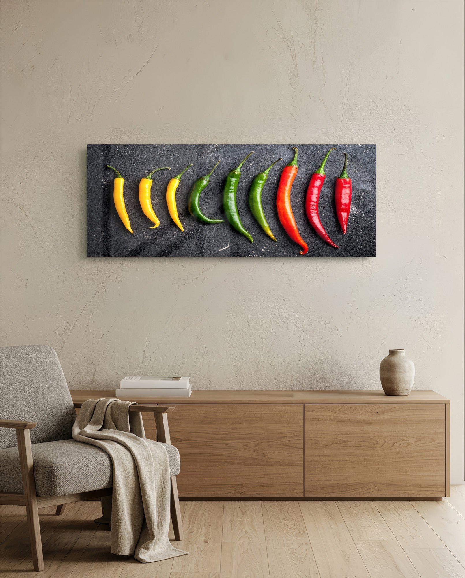 Pepper Glass Wall Art (36"x14")