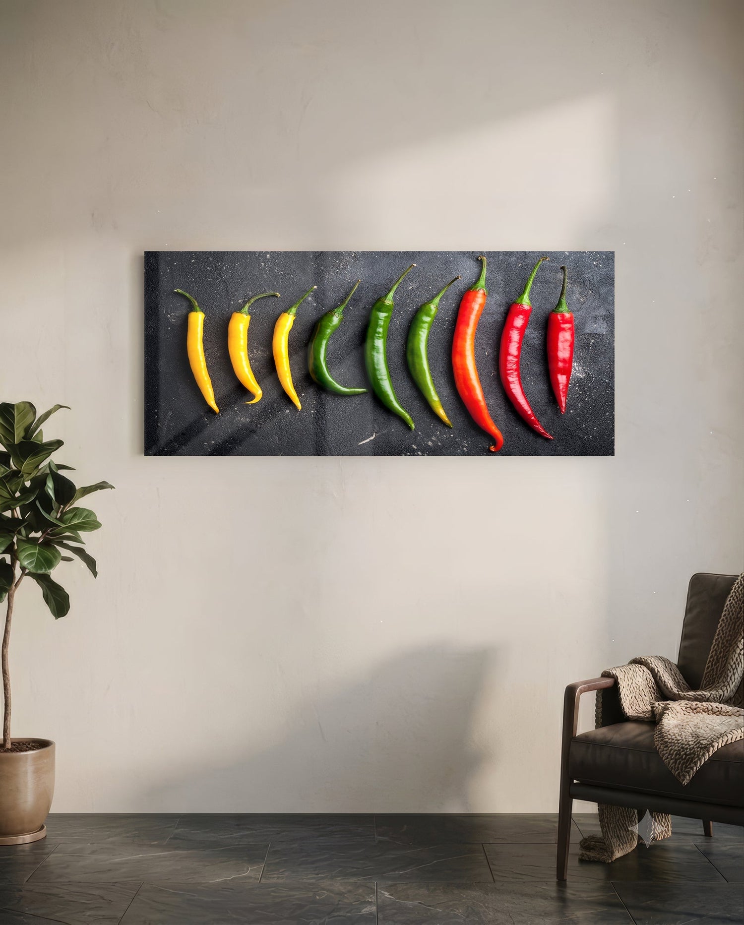 Pepper Glass Wall Art (36"x14")