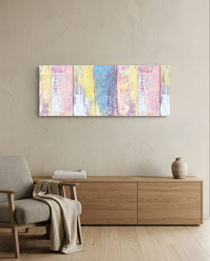 Painted Wood Glass Wall Art (36"x14")