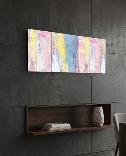 Painted Wood Glass Wall Art (36"x14")