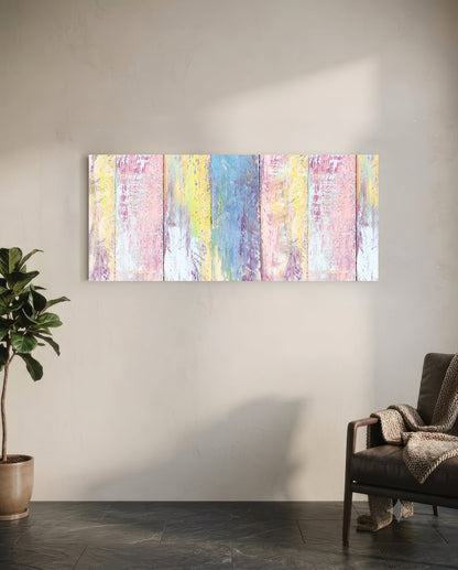 Painted Wood Glass Wall Art (36"x14")