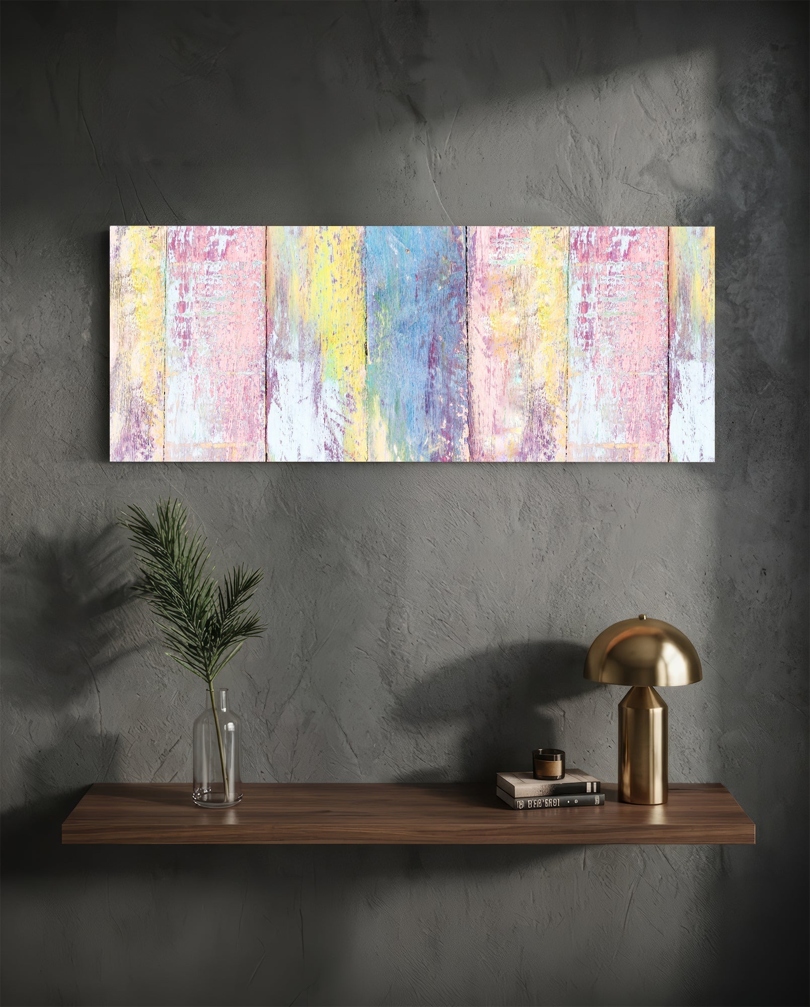 Painted Wood Glass Wall Art (36"x14")