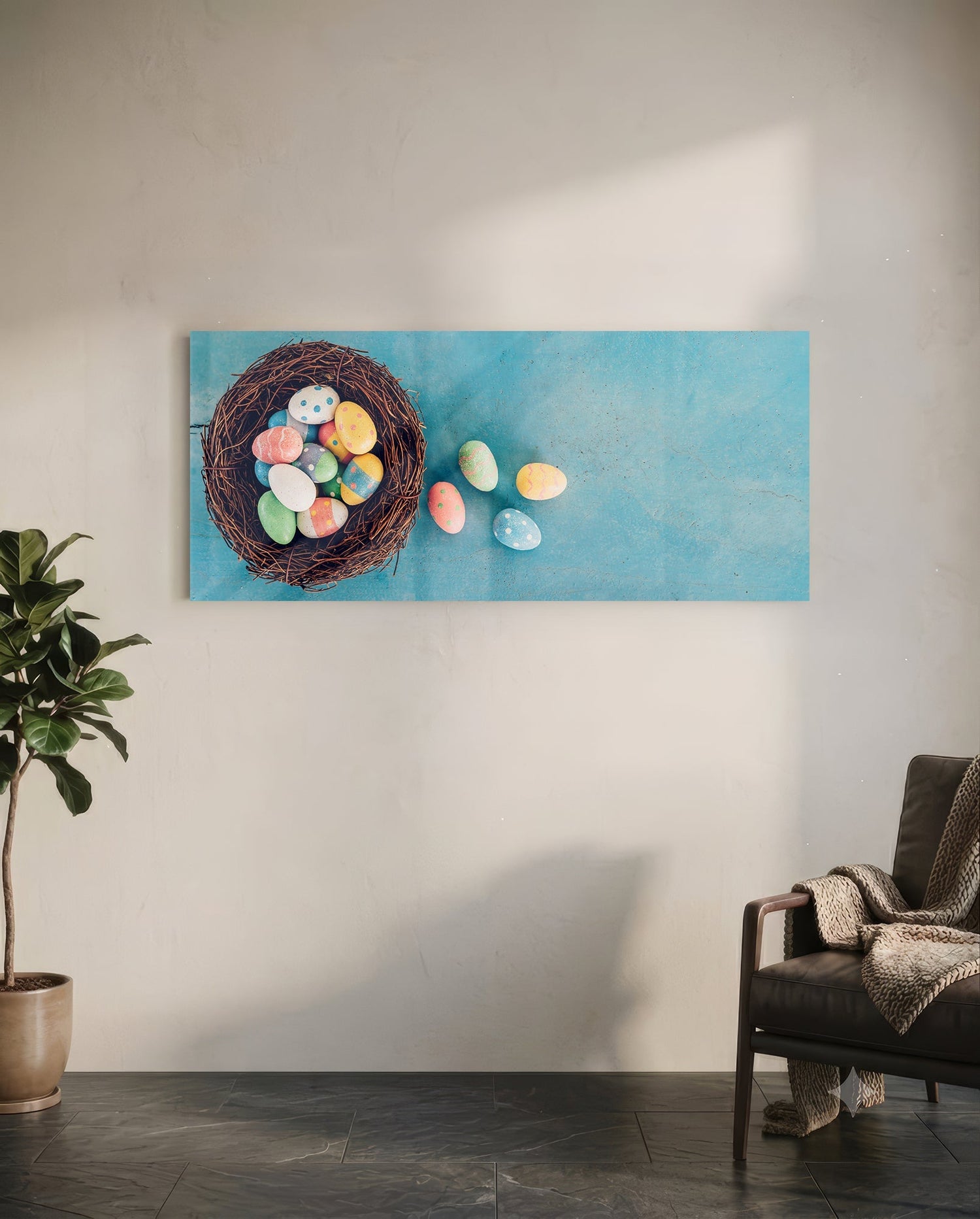 Eggs Glass Wall Art (36"x14")