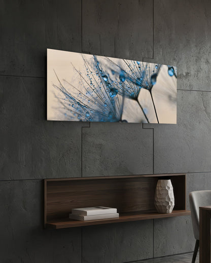 Macro Dandelion Glass Wall Art (36"x14")