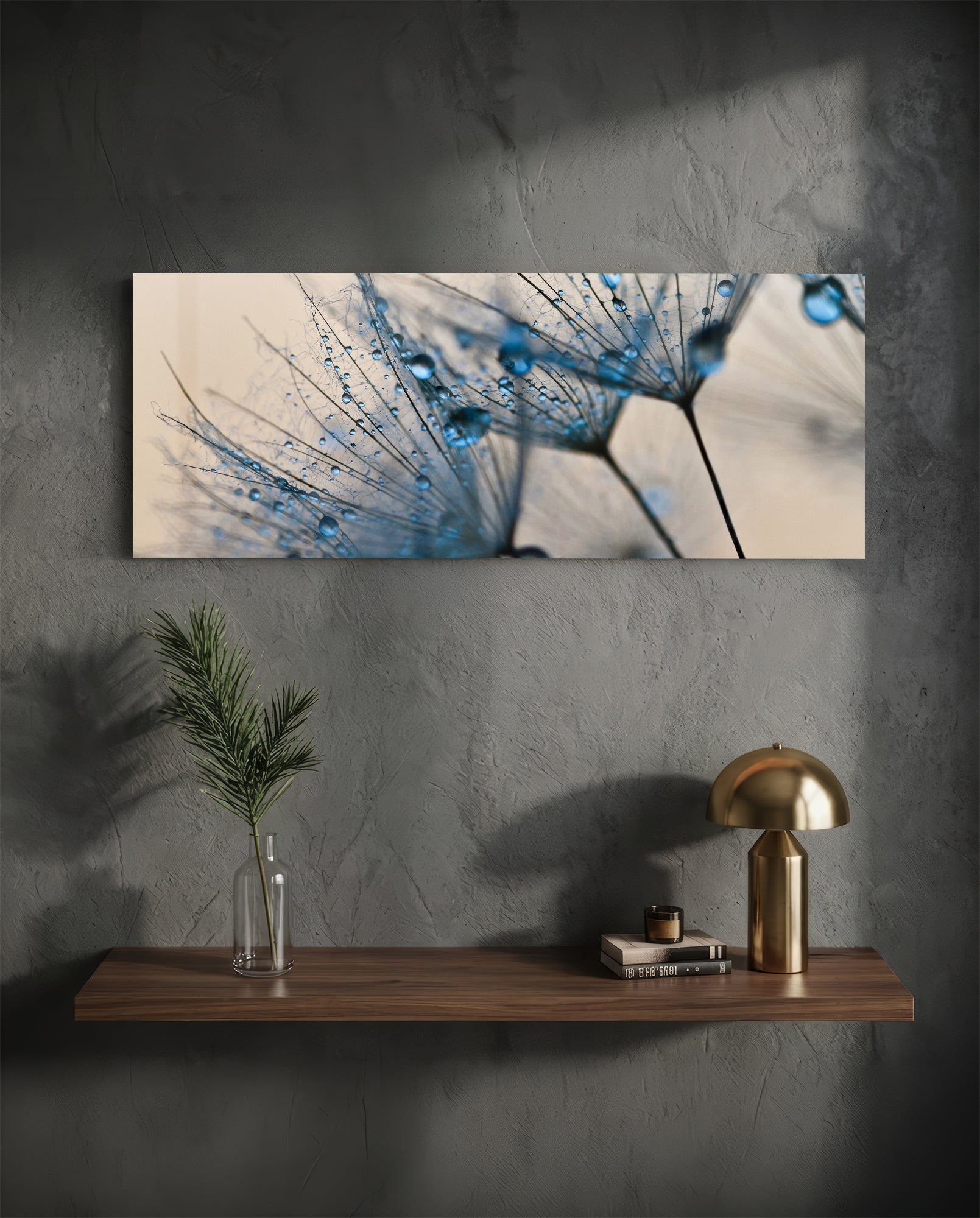 Macro Dandelion Glass Wall Art (36"x14")