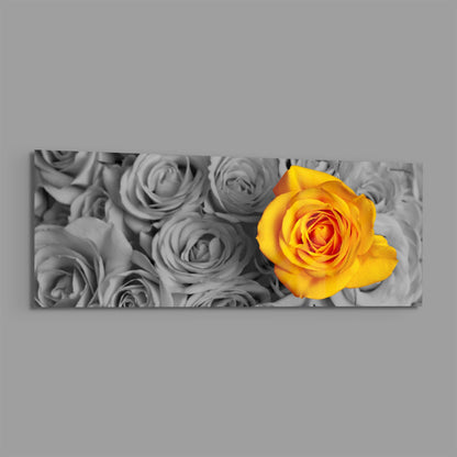Yellow Rose Glass Wall Art (36"x14")