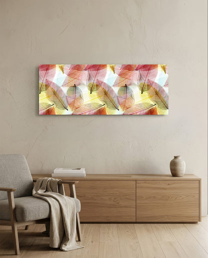 Colored Leaves Glass Wall Art (36"x14")