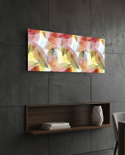 Colored Leaves Glass Wall Art (36"x14")