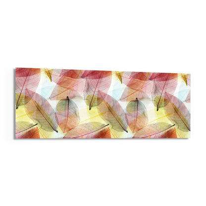 Colored Leaves Glass Wall Art (36"x14")