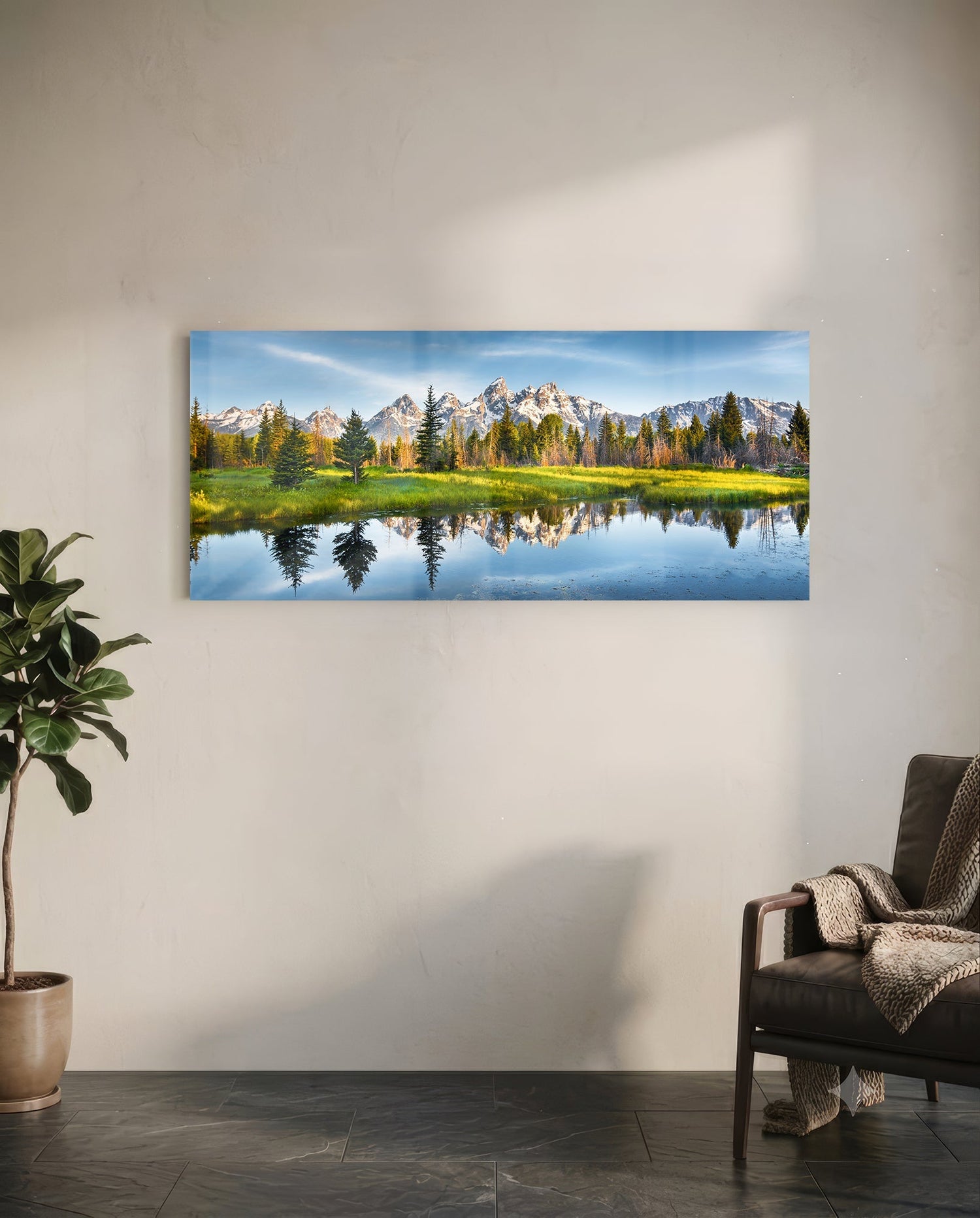 Spring Glass Wall Art (36"x14")