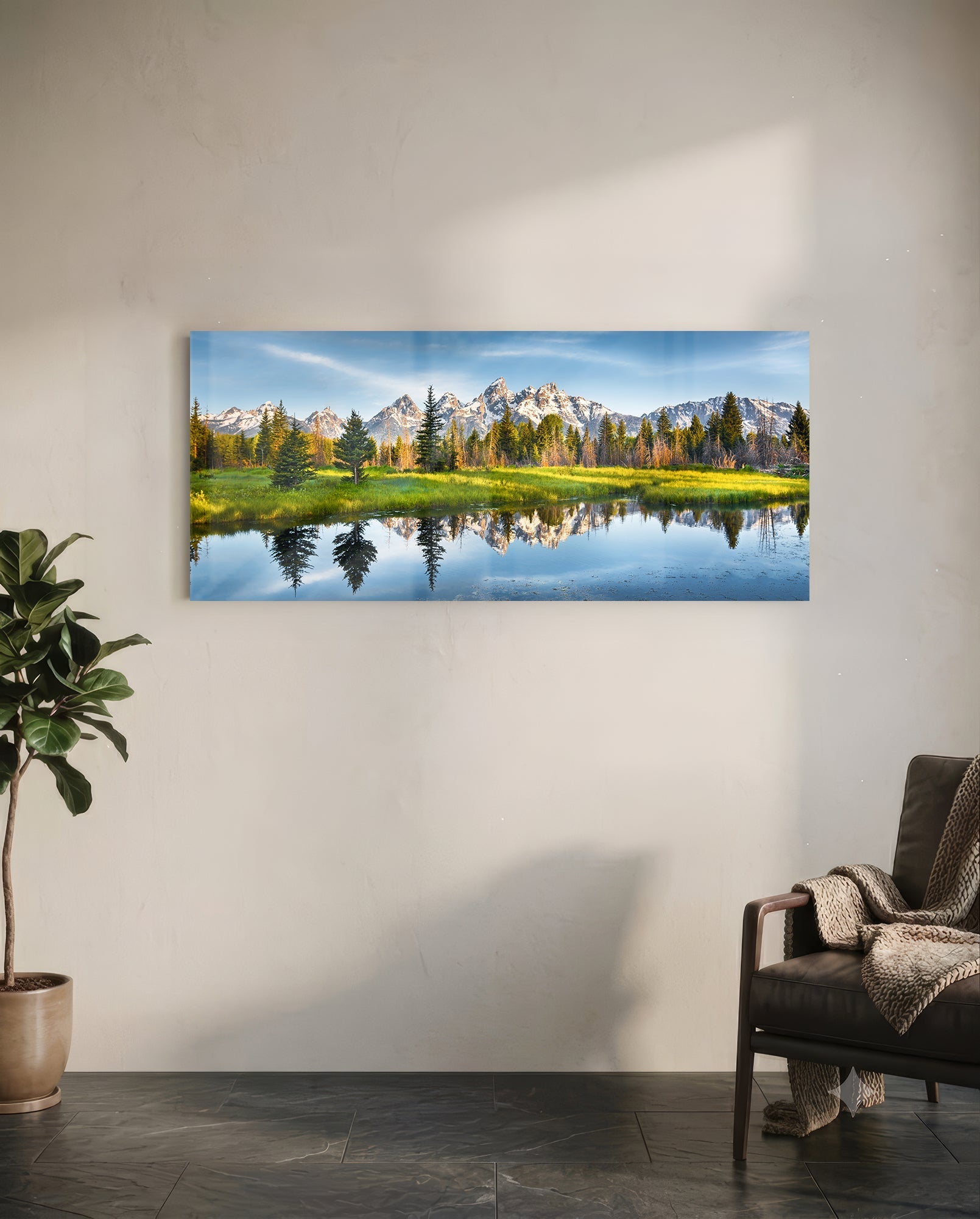 Spring Glass Wall Art (36"x14")
