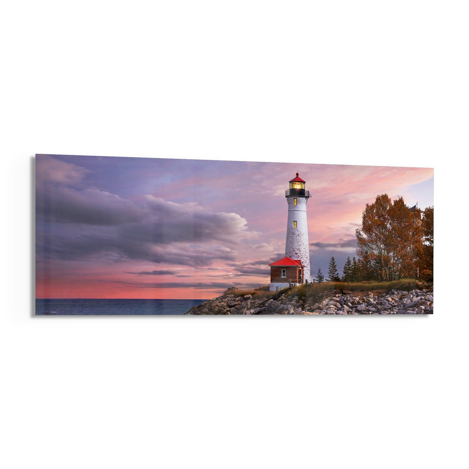 Lighthouse Glass Wall Art (36"x14")