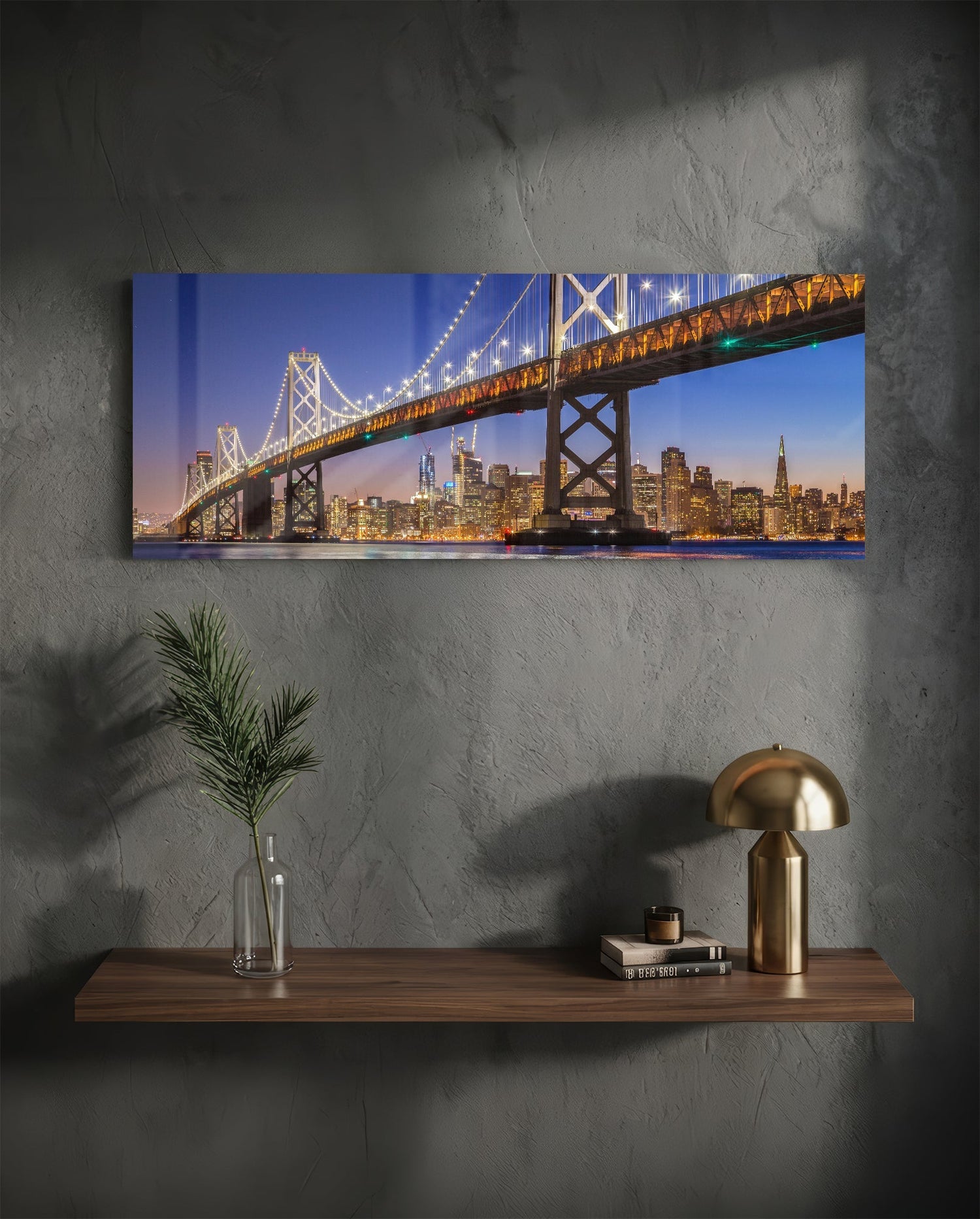 Bridge Glass Wall Art (36"x14")