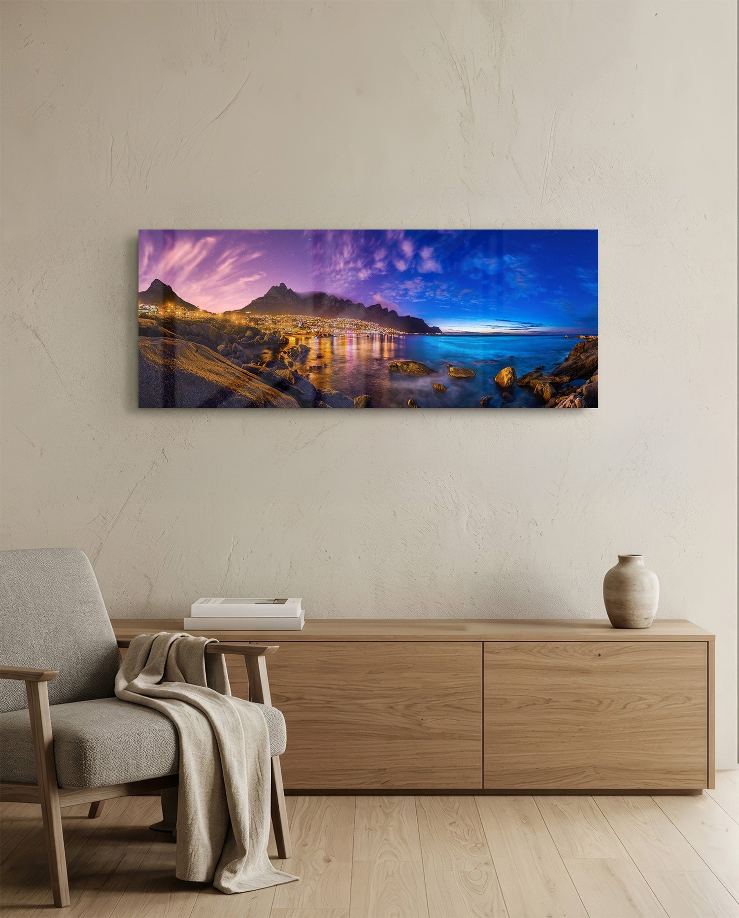 City Lights Glass Wall Art (36"x14")
