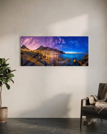 City Lights Glass Wall Art (36"x14")