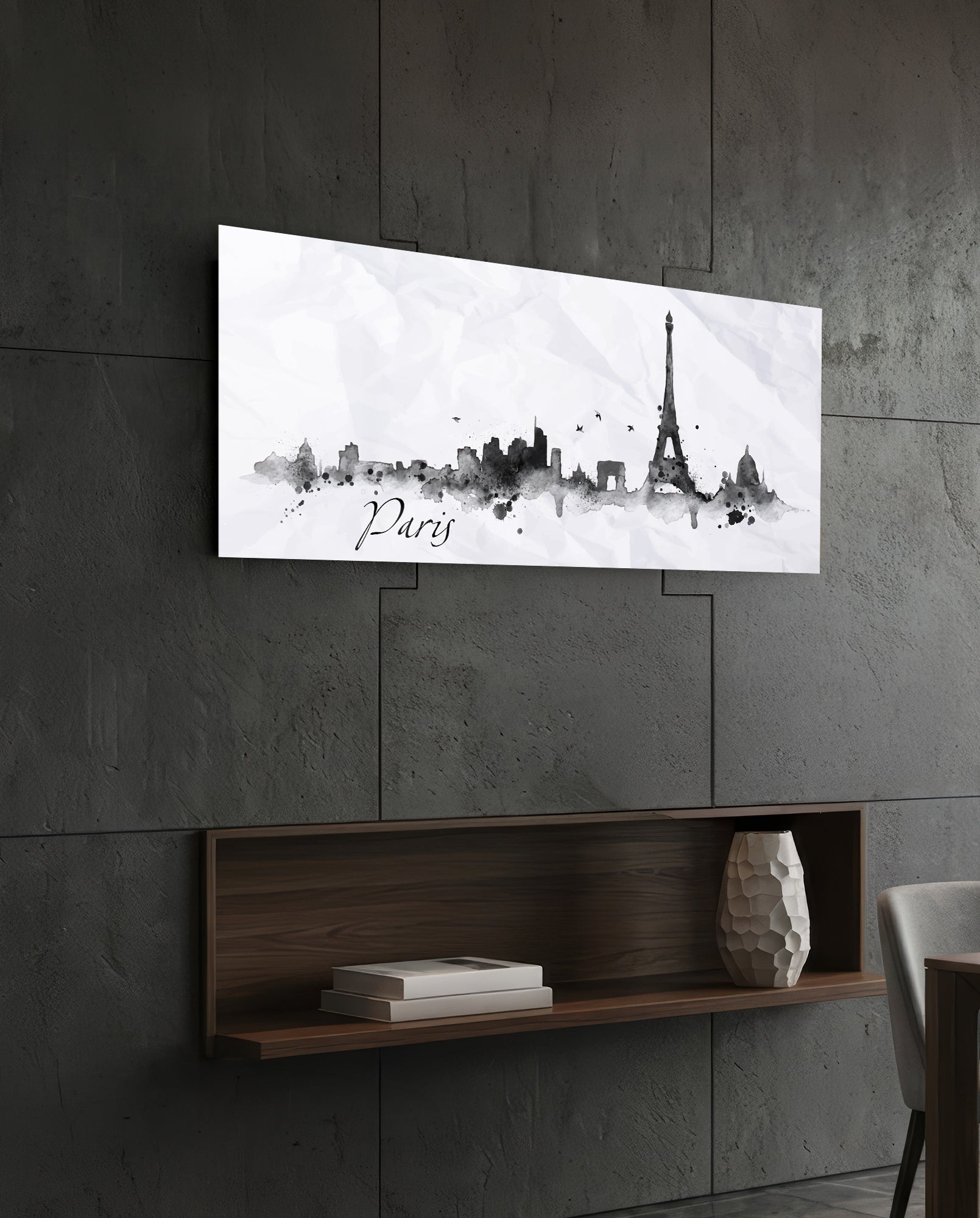 Paris Glass Wall Art (36"x14")