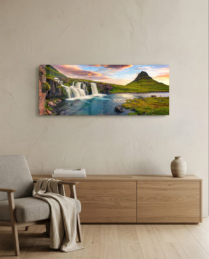 Waterfall Glass Wall Art (36"x14")