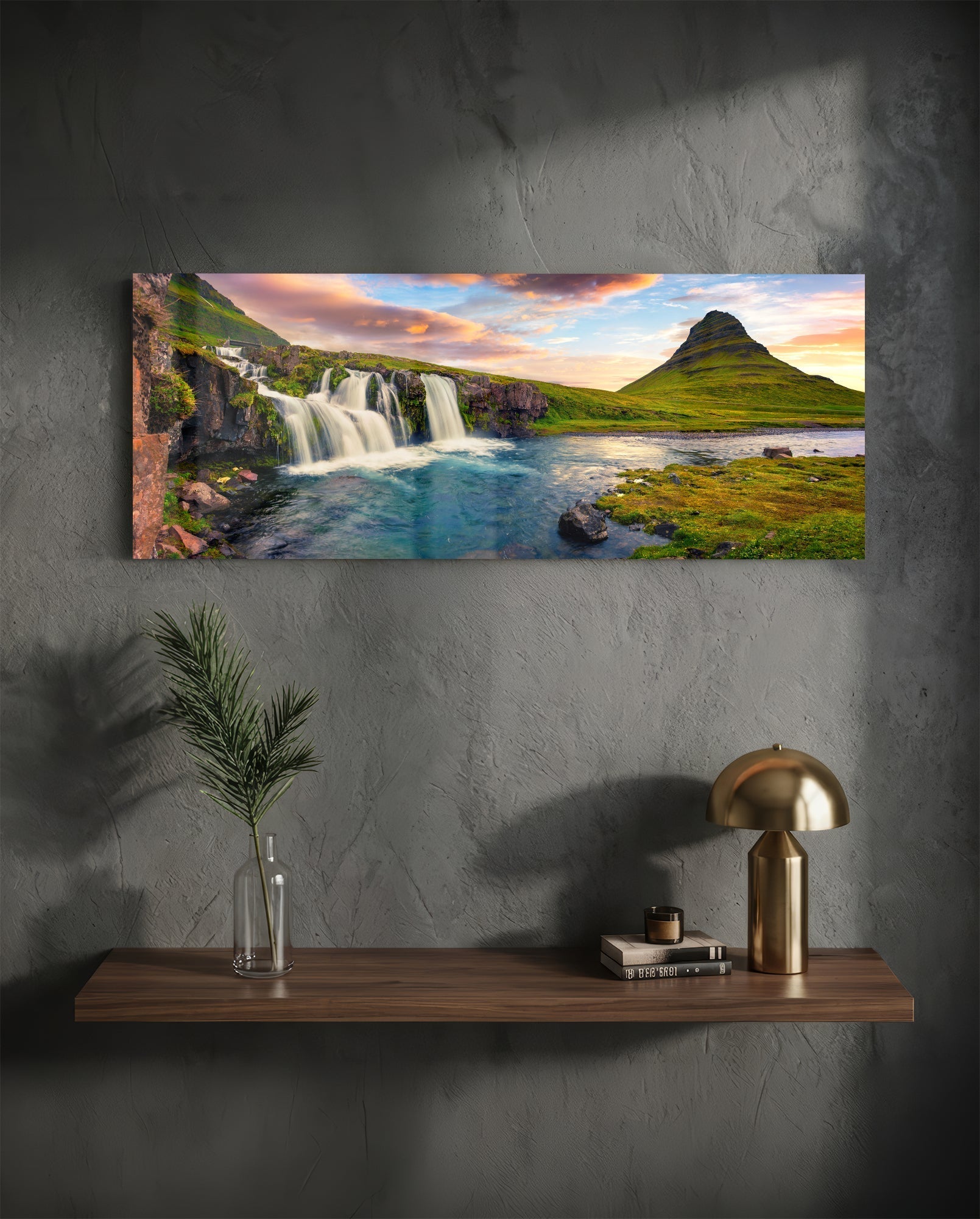 Waterfall Glass Wall Art (36"x14")