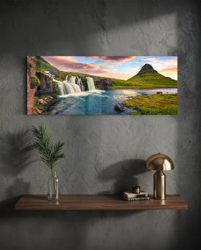 Waterfall Glass Wall Art (36"x14")