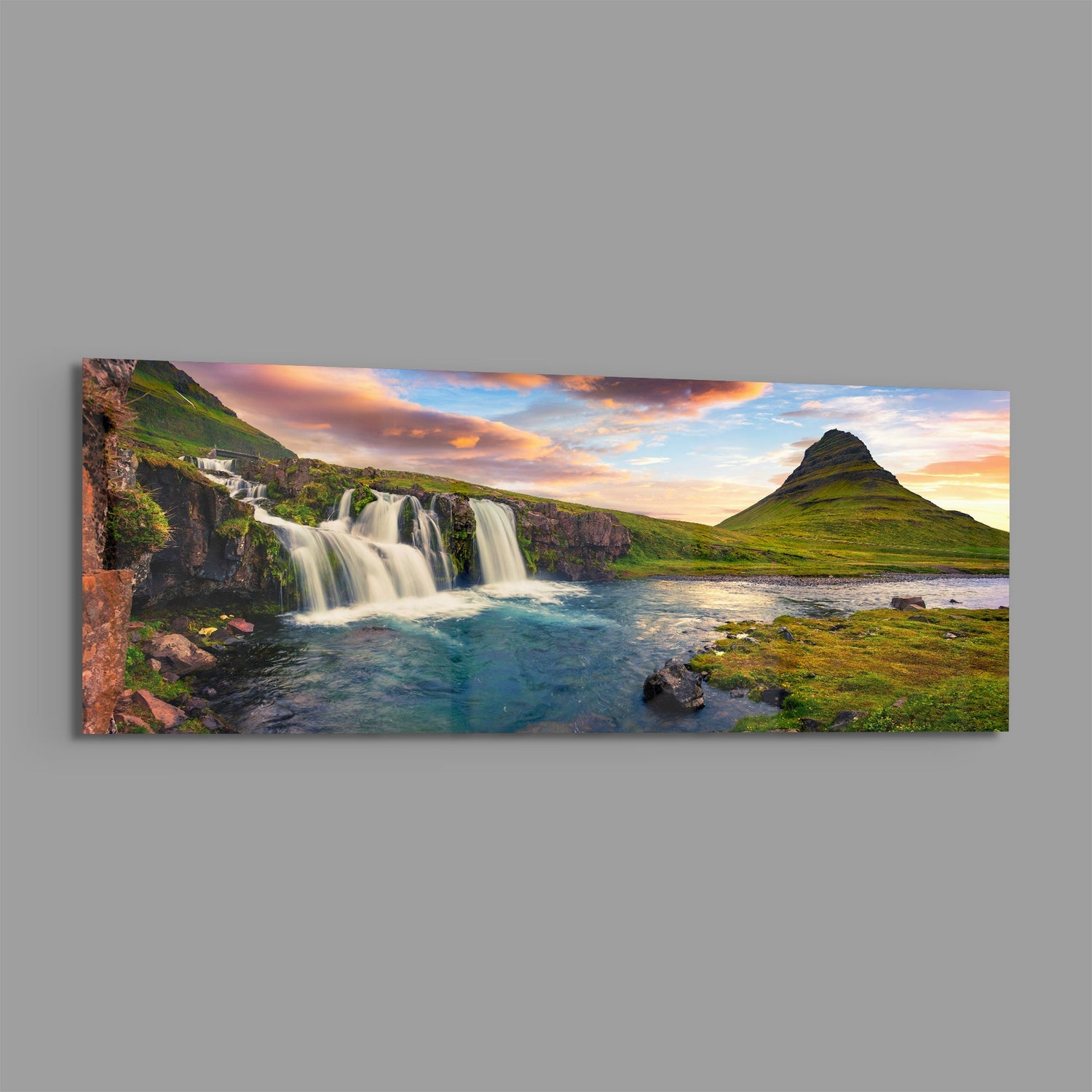 Waterfall Glass Wall Art (36"x14")