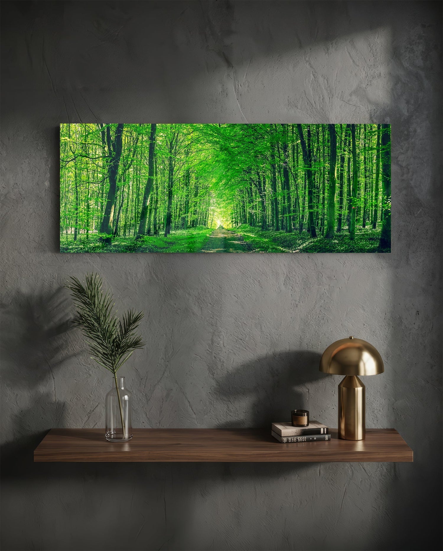 Leafy Tunnel Woodland Path Glass Wall Art