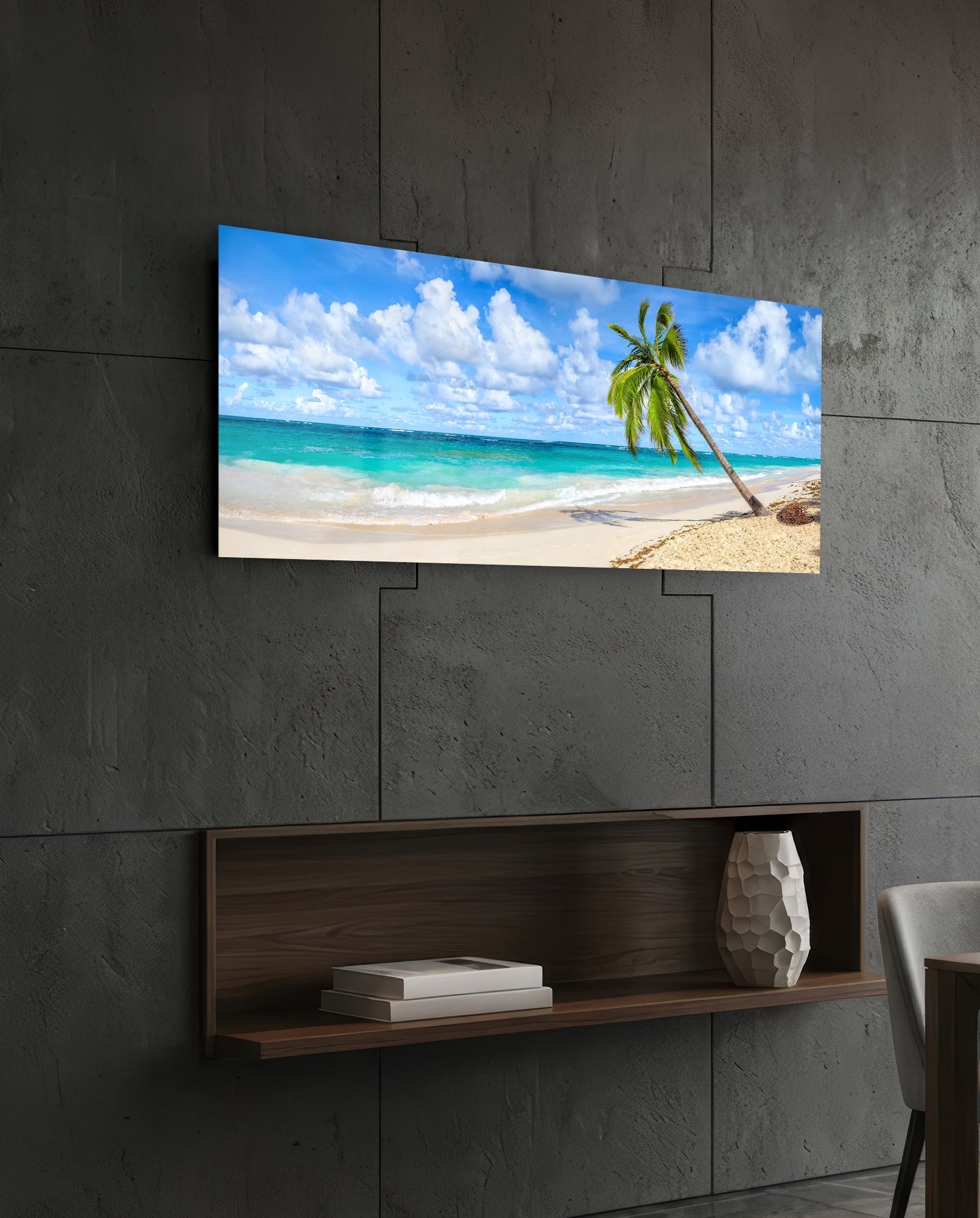 Palm Tree Glass Wall Art (36"x14")