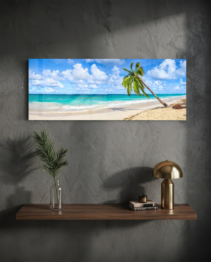 Palm Tree Glass Wall Art (36"x14")