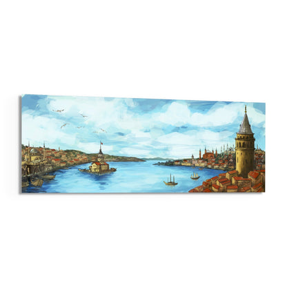 Old Istanbul Glass Wall Art (36"x14")