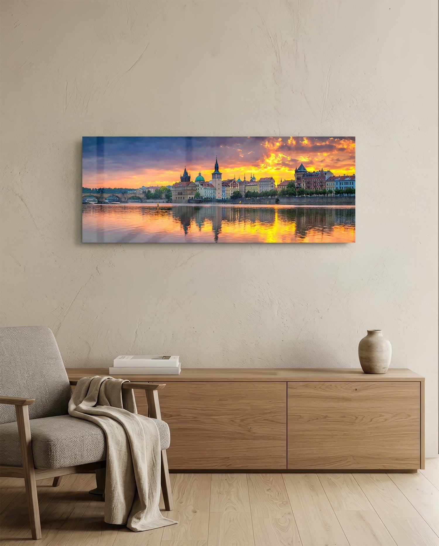 Prague Glass Wall Art (36"x14")