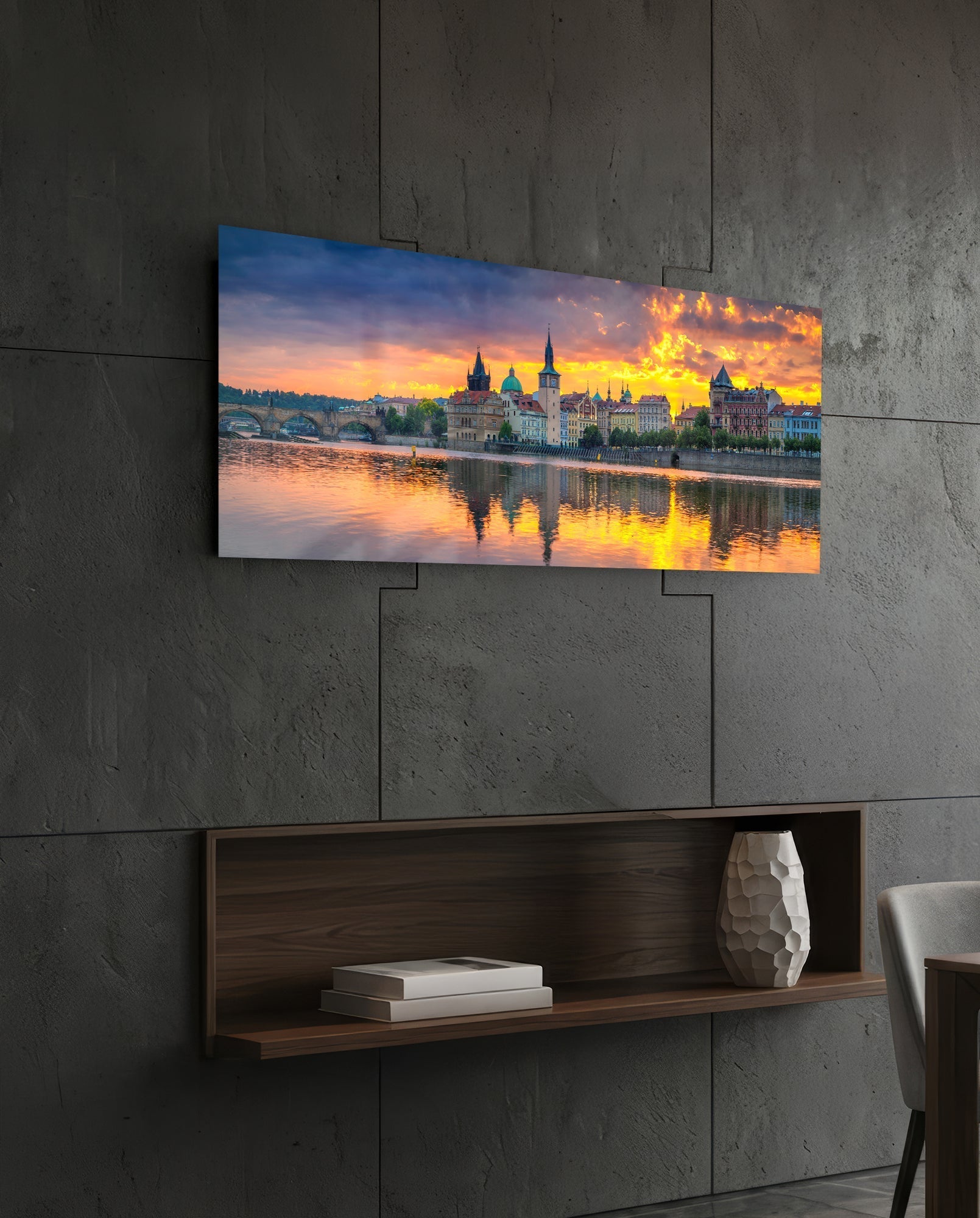 Prague Glass Wall Art (36"x14")