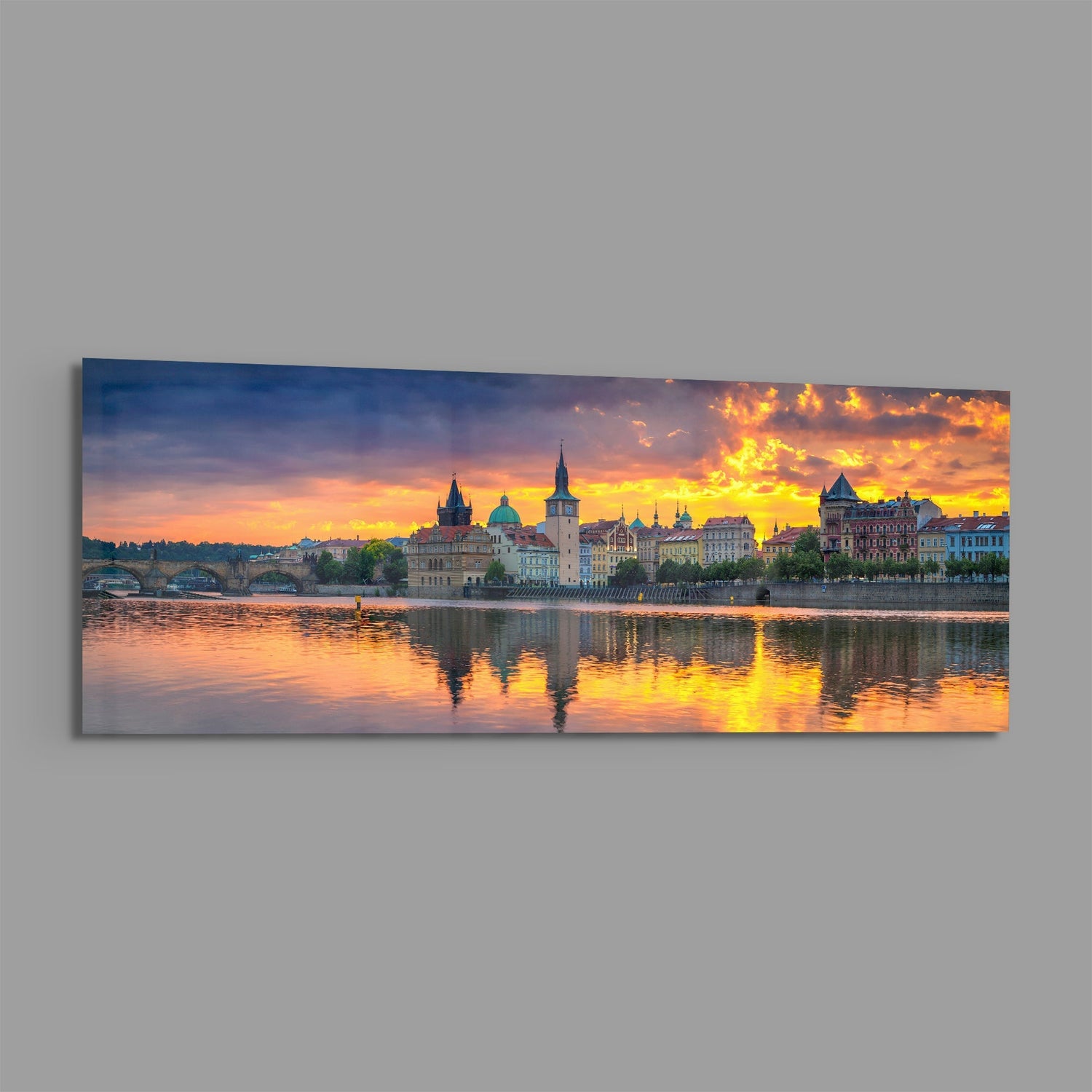 Prague Glass Wall Art (36"x14")