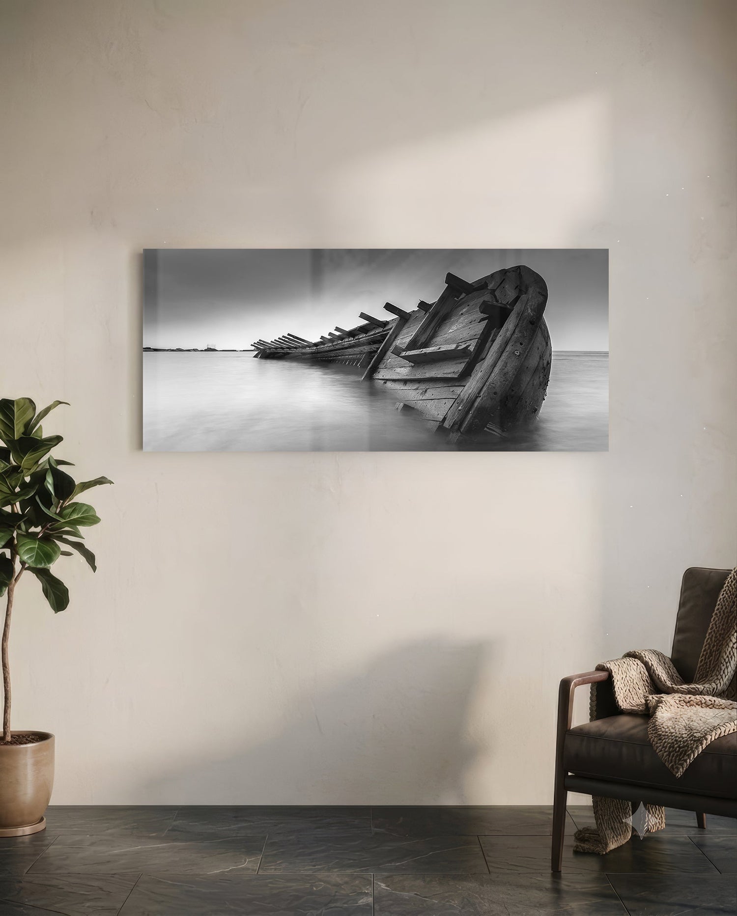 Shipwreck Glass Wall Art (36"x14")