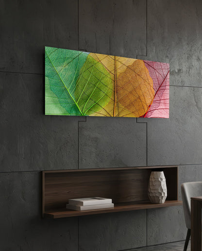 Leaves Glass Wall Art (36"x14")