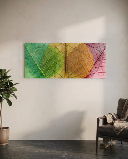 Leaves Glass Wall Art (36"x14")