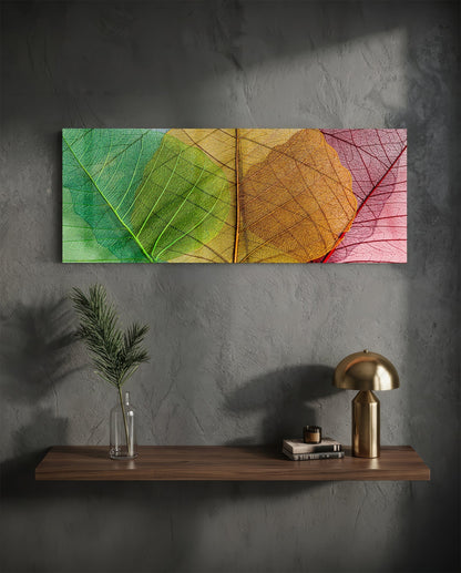 Leaves Glass Wall Art (36"x14")